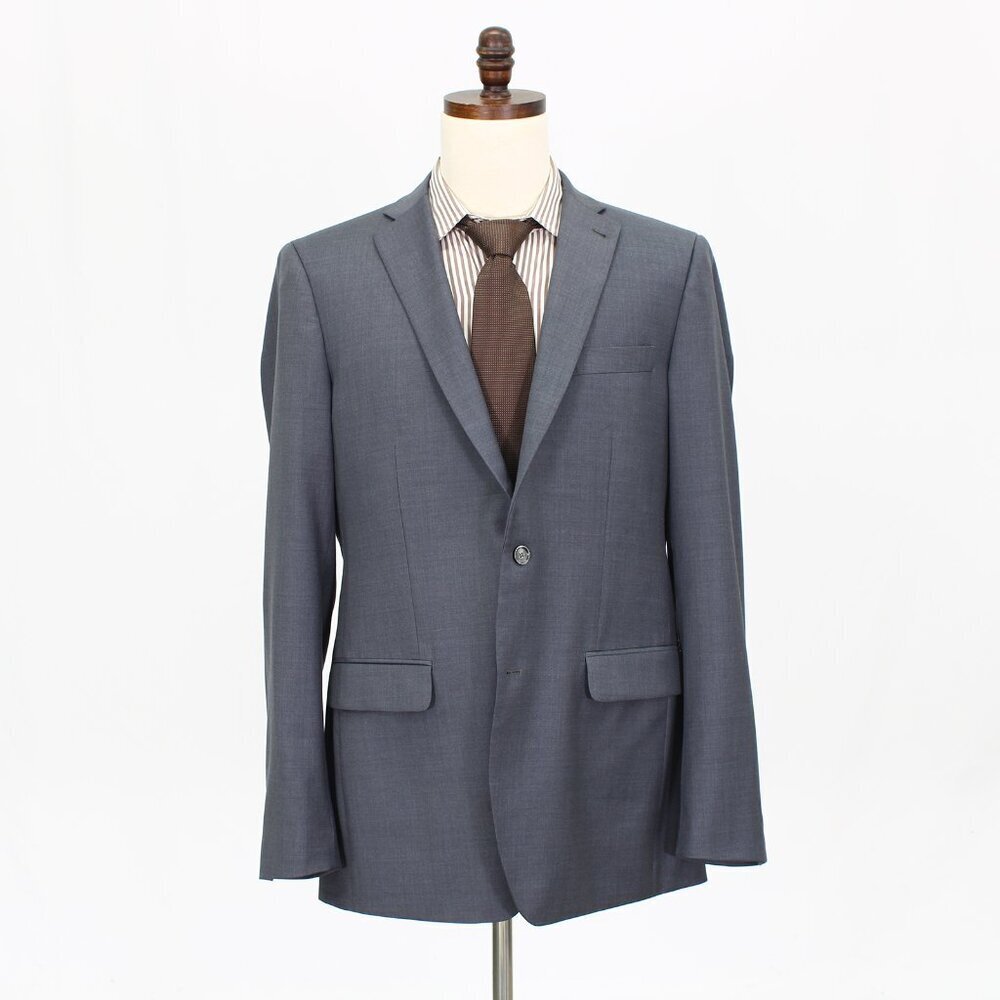 Indochino 44L Gray Solid 2-Button Sport Coat Blazer Jacket G947